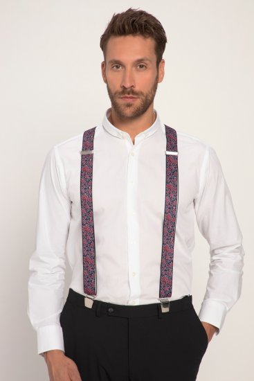 JP1880 Suspenders with Adjustable Length Burgundy Red - Accesorios - 