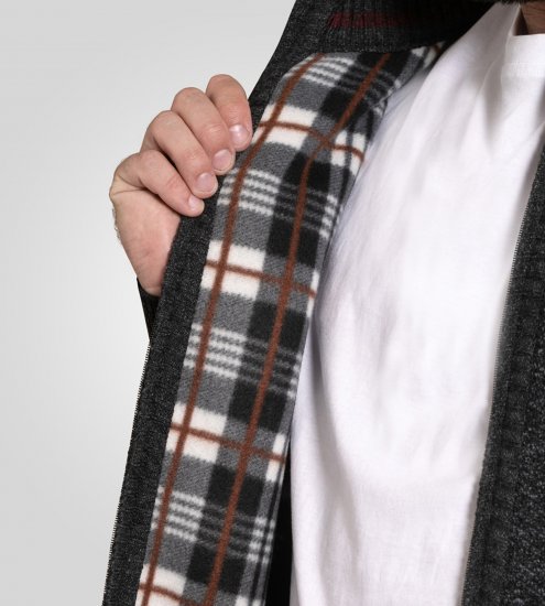 D555 Dereham 2 Knitted Sweater with Zipper Charcoal TALL - TALL sudaderas - 