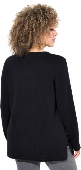Ulla Popken Sequined Star Rolled Edge Sweater Black - Sudaderas y hoodies - 
