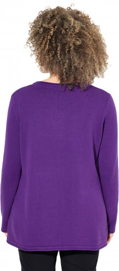 Ulla Popken Sequined Star Rolled Edge Sweater Dark Purple - Sudaderas y hoodies - 