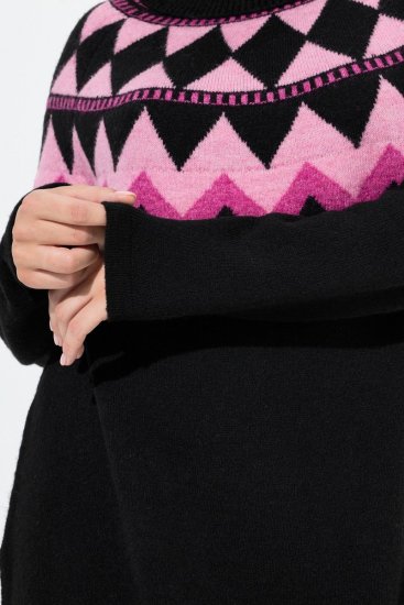 Ulla Popken Neon Alpine Pattern Long Sleeve Turtleneck Sweater Light Pink - Sudaderas y hoodies - Sudaderas, Hoodies y Punto Cómodos