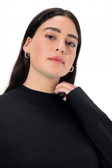 Ulla Popken Long Sleeves Mock Turtleneck Sweater Black - Ulla Popken - Ulla Popken Ropa de Tallas Grandes