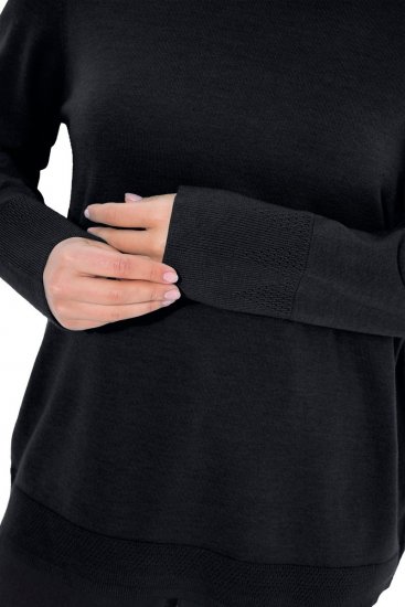 Ulla Popken Long Sleeves Mock Turtleneck Sweater Black - Ulla Popken - Ulla Popken Ropa de Tallas Grandes