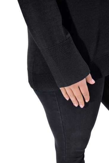 Ulla Popken Long Sleeves Mock Turtleneck Sweater Black - Ulla Popken - Ulla Popken Ropa de Tallas Grandes