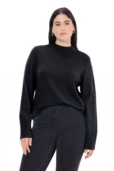 Ulla Popken Long Sleeves Mock Turtleneck Sweater Black - Ulla Popken - Ulla Popken Ropa de Tallas Grandes