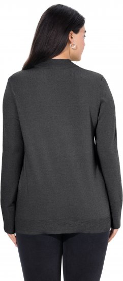 Ulla Popken Long Sleeves Mock Turtleneck Sweater Charcoal Grey Melange - Sudaderas y hoodies - 