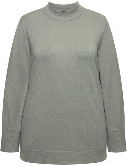 Ulla Popken Long Sleeves Mock Turtleneck Sweater Grey - Sudaderas y hoodies - Sudaderas, Hoodies y Punto Cómodos