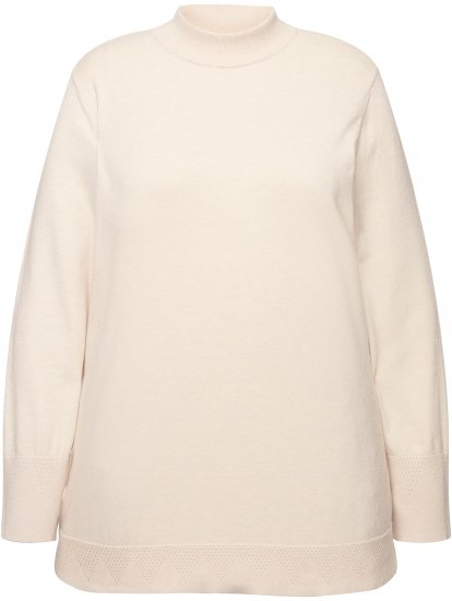 Ulla Popken Long Sleeves Mock Turtleneck Sweater Nature Melange - Sudaderas y hoodies - 
