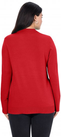 Ulla Popken Long Sleeves Mock Turtleneck Sweater Salsa Red - Sudaderas y hoodies - 