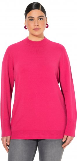 Ulla Popken Long Sleeves Mock Turtleneck Sweater Red Pink - Sudaderas y hoodies - 