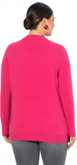 Ulla Popken Long Sleeves Mock Turtleneck Sweater Red Pink - Sudaderas y hoodies - 