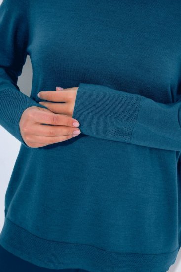 Ulla Popken Long Sleeves Mock Turtleneck Sweater Cerulean - Ulla Popken - Ulla Popken Ropa de Tallas Grandes