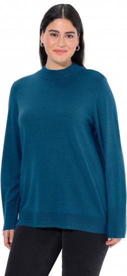 Ulla Popken Long Sleeves Mock Turtleneck Sweater Emerald Green - Sudaderas y hoodies - 