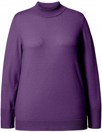 Ulla Popken Long Sleeves Mock Turtleneck Sweater Deep Violet - Sudaderas y hoodies - 