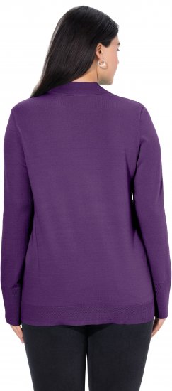 Ulla Popken Long Sleeves Mock Turtleneck Sweater Deep Violet - Sudaderas y hoodies - 