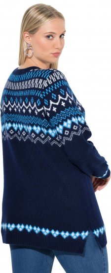 Ulla Popken Norwegian Style Pastel Tone Long Sleeve Sweater Ink Blue - Sudaderas y hoodies - 