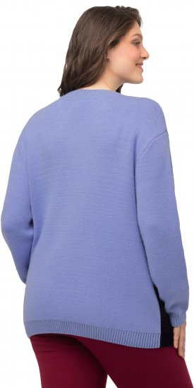 Ulla Popken Long Sleeve Knit Mountain Range Sweater Bright Purple - Sudaderas y hoodies - 