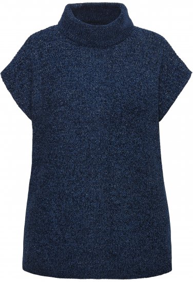 Ulla Popken Cap Sleeve Turtleneck Sweater Blue - Sudaderas y hoodies - 