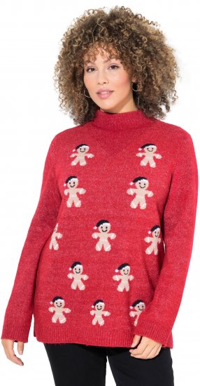 Ulla Popken Gingerbread Men Sweater Salsa Red - Sudaderas y hoodies - 