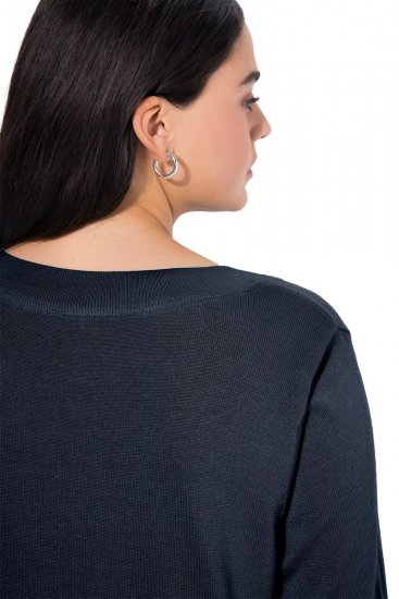 Ulla Popken Soft Fine Knit Pullover V-Neck Sweatshirt Marine - Sudaderas y hoodies - Sudaderas, Hoodies y Punto Cómodos