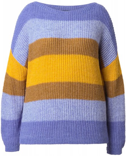 Ulla Popken Colorful Chunky Striped Sweater Lavender - Sudaderas y hoodies - 
