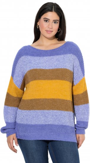 Ulla Popken Colorful Chunky Striped Sweater Lavender - Sudaderas y hoodies - 