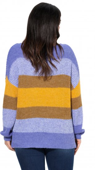 Ulla Popken Colorful Chunky Striped Sweater Lavender - Sudaderas y hoodies - 