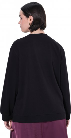 Ulla Popken Tulle Panel Sweatshirt Black - Sudaderas y hoodies - 