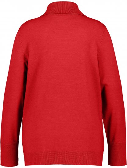 Ulla Popken Turtleneck Ribbed Trim Long Sleeve Sweater Salsa Red - Sudaderas y hoodies - 