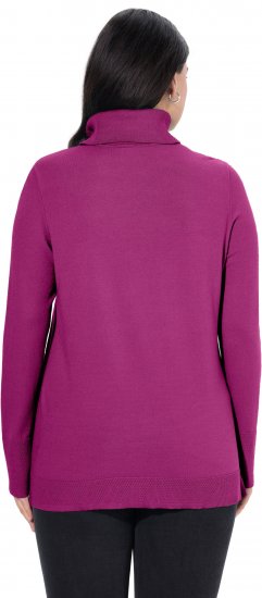 Ulla Popken Turtleneck Ribbed Trim Long Sleeve Sweater Berry - Sudaderas y hoodies - 