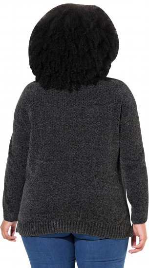 Ulla Popken Soft Textured Chenille Oversized Fit Sweater Graphite Grey - Sudaderas y hoodies - 