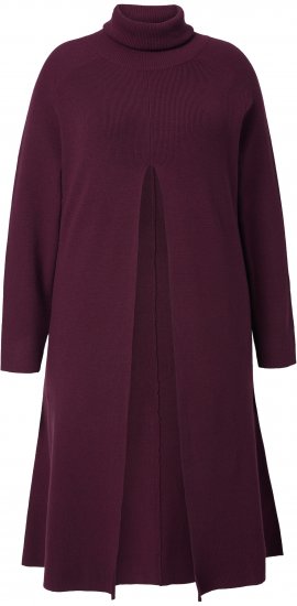 Ulla Popken Long Turtleneck Duster Sweater Plum - Sudaderas y hoodies - 
