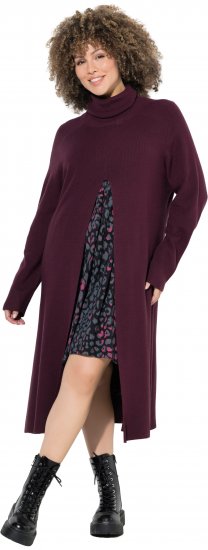 Ulla Popken Long Turtleneck Duster Sweater Plum - Sudaderas y hoodies - 