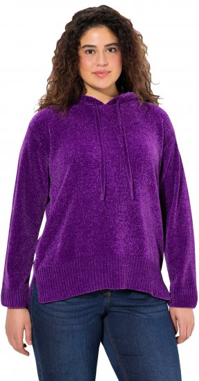 Ulla Popken Chenille Knit Hoodie Dark Purple - Sudaderas y hoodies - 