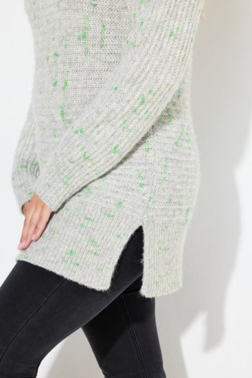 Ulla Popken Space Yarn Oversized Turtleneck Sweater Light Grey Melange - Sudaderas y hoodies - Sudaderas, Hoodies y Punto Cómodos