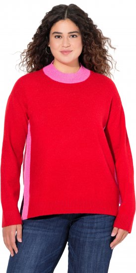 Ulla Popken Color Block Long Sleeve Sweater Lychee - Sudaderas y hoodies - 