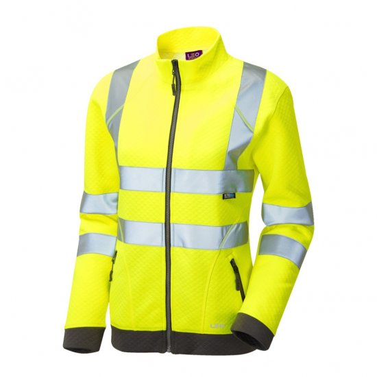 Leo Hollicombe EcoViz Women's Zipped Sweatshirt Yellow - Ropa de trabajo - 