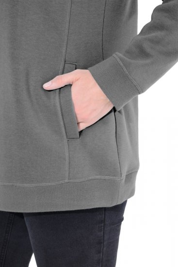 Ulla Popken Drawstring Collar Long Sleeve Sweatshirt Graphite Grey - Ulla Popken - Ulla Popken Ropa de Tallas Grandes