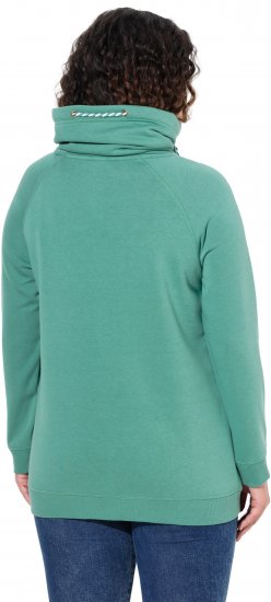 Ulla Popken Drawstring Collar Long Sleeve Sweatshirt Green - Sudaderas y hoodies - 