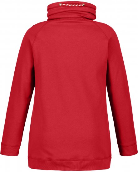 Ulla Popken Drawstring Collar Long Sleeve Sweatshirt Salsa Red - Sudaderas y hoodies - 