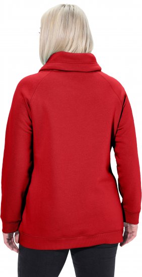 Ulla Popken Drawstring Collar Long Sleeve Sweatshirt Salsa Red - Sudaderas y hoodies - 