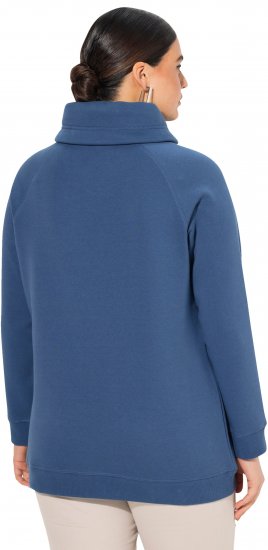 Ulla Popken Drawstring Collar Long Sleeve Sweatshirt Ink Blue - Sudaderas y hoodies - 