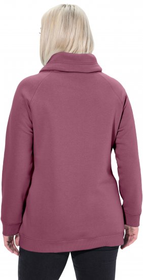 Ulla Popken Drawstring Collar Long Sleeve Sweatshirt Dark Rose - Sudaderas y hoodies - 