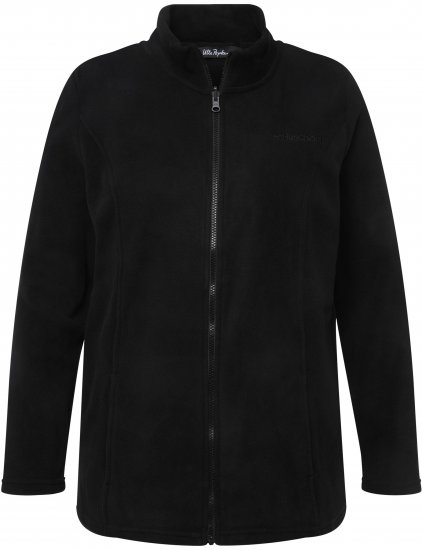 Ulla Popken Modular Fleece Zip Front Jacket Black - Sudaderas y hoodies - 