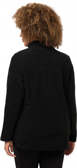 Ulla Popken Modular Fleece Zip Front Jacket Black - Sudaderas y hoodies - 