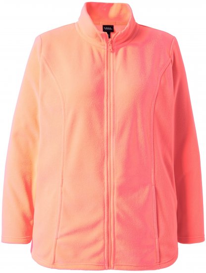 Ulla Popken Modular Fleece Zip Front Jacket Neon Pink - Sudaderas y hoodies - 