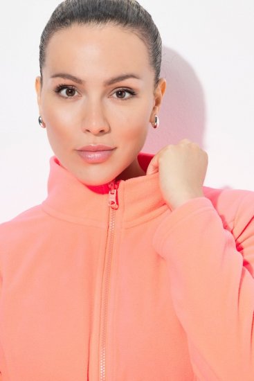 Ulla Popken Modular Fleece Zip Front Jacket Neon Pink - Sudaderas y hoodies - Sudaderas, Hoodies y Punto Cómodos