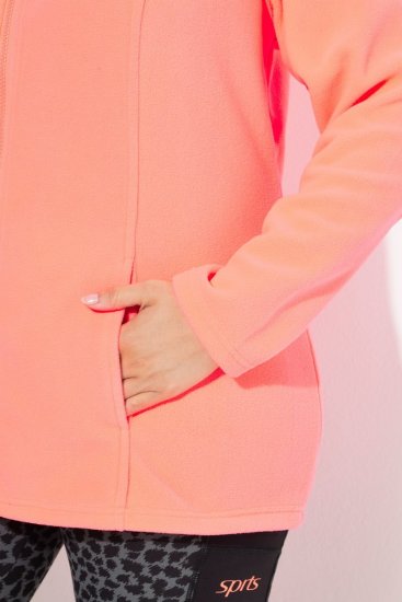 Ulla Popken Modular Fleece Zip Front Jacket Neon Pink - Sudaderas y hoodies - Sudaderas, Hoodies y Punto Cómodos