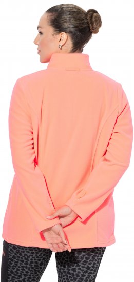 Ulla Popken Modular Fleece Zip Front Jacket Neon Pink - Sudaderas y hoodies - 