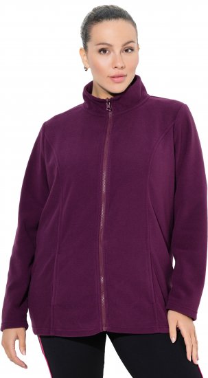 Ulla Popken Modular Fleece Zip Front Jacket Dark Cherry - Sudaderas y hoodies - 